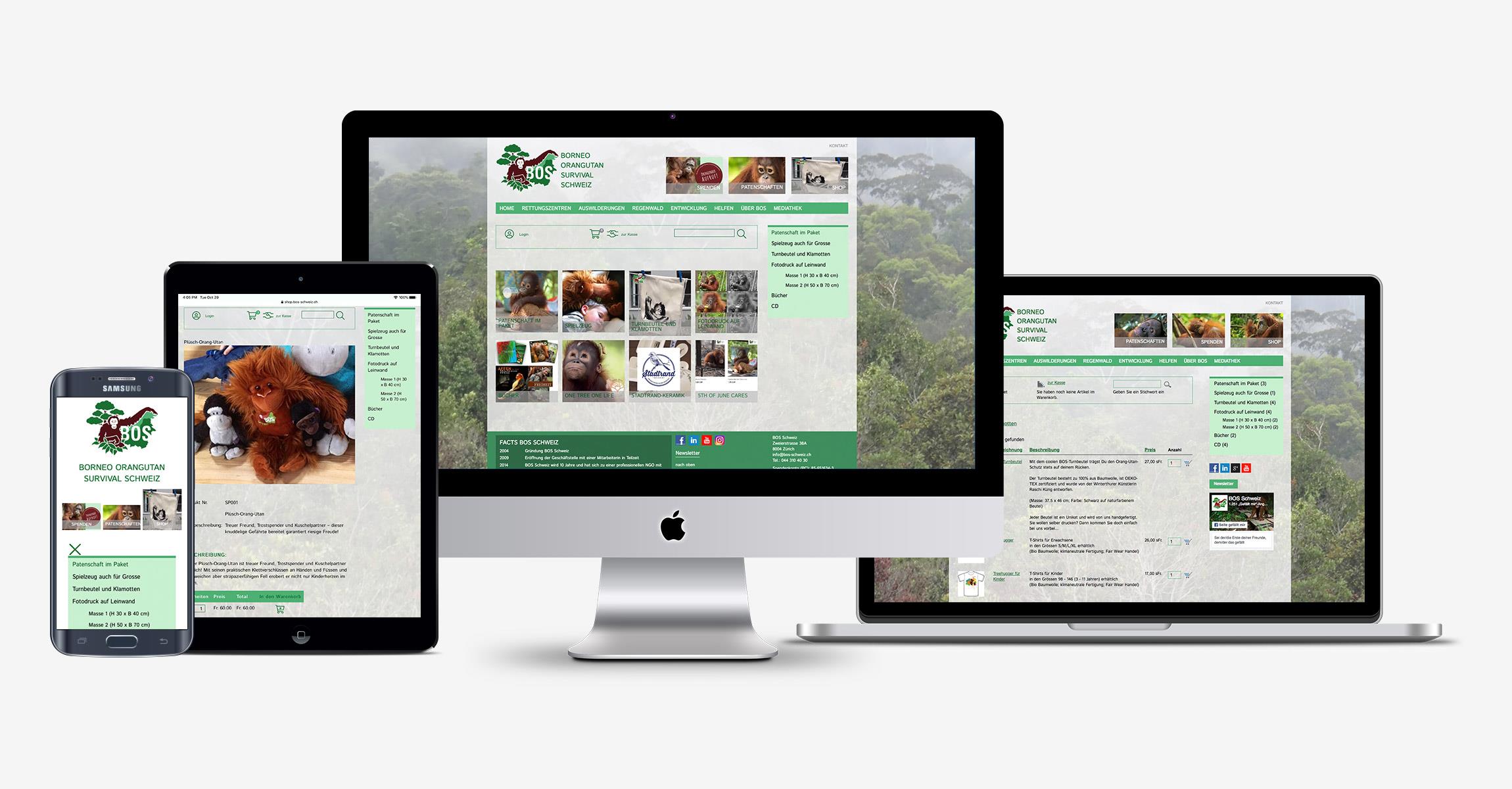Online Shop Borneo Orangutan Survival Schweiz