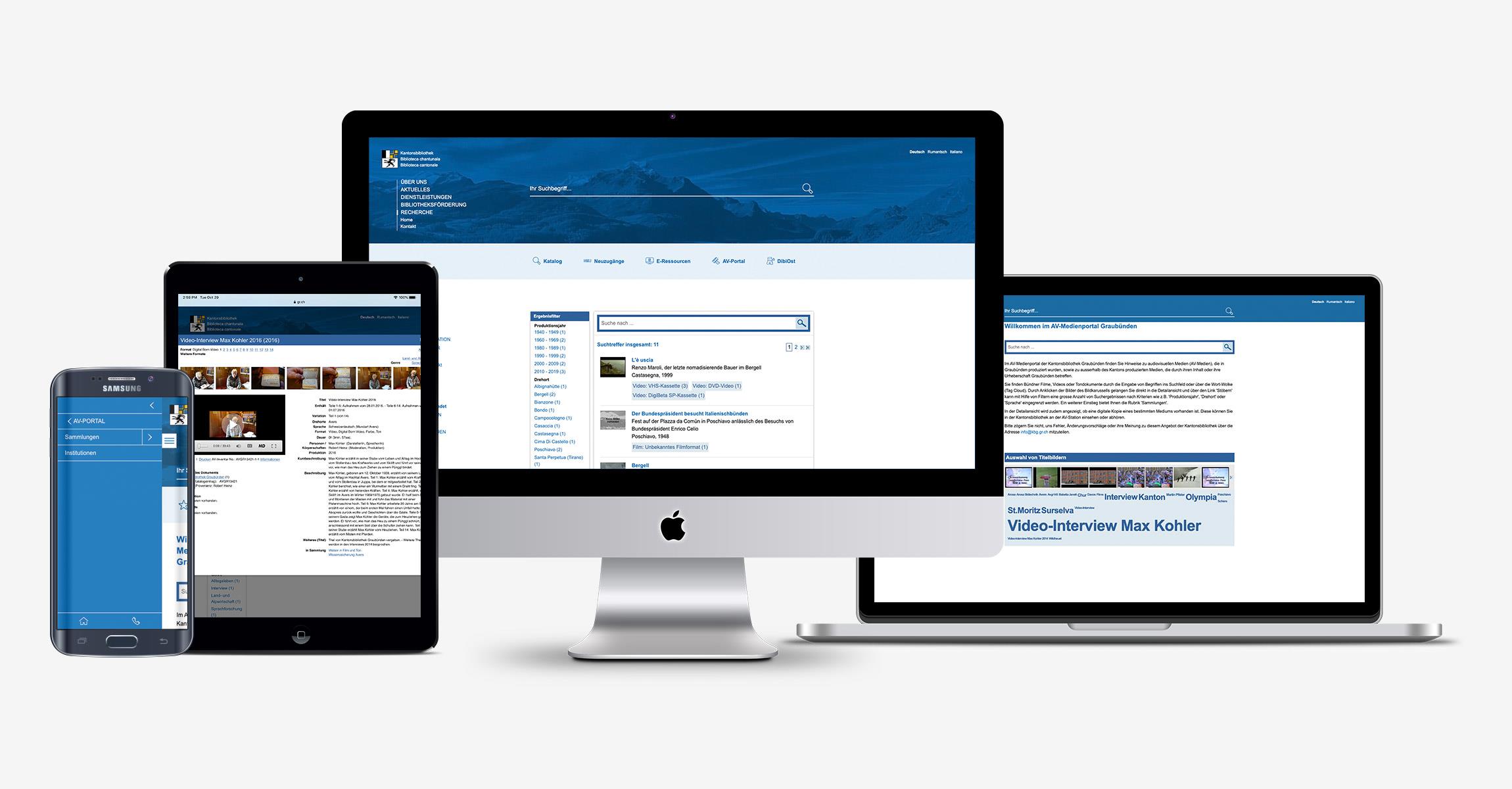 Website Kantonsbibliothek AV-Portal GR