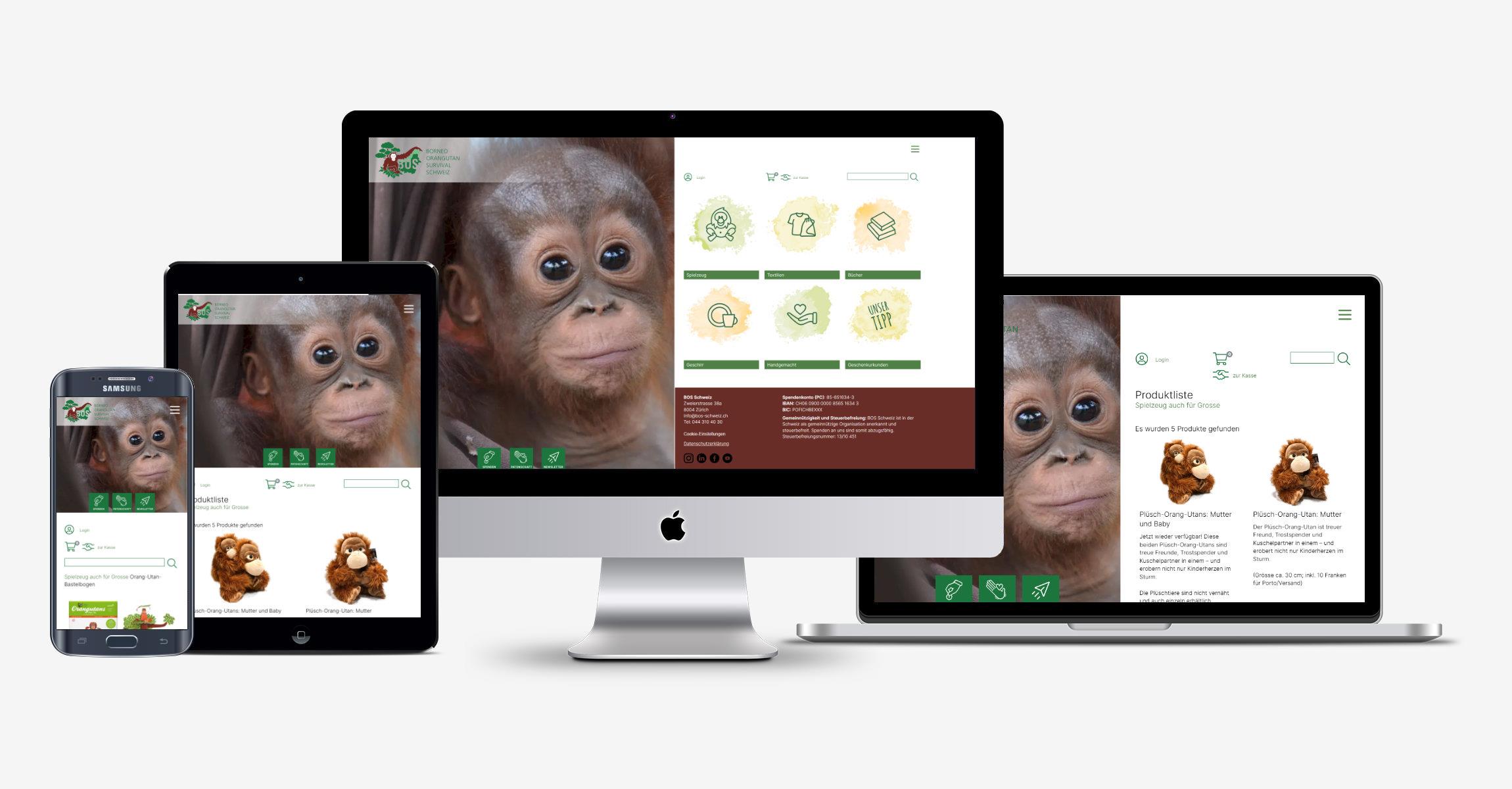 Online Shop Borneo Orangutan Survival Schweiz